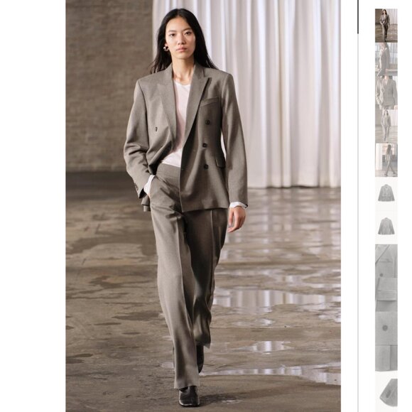 zara Jackets & Blazers - NWT ZARA SUIT DOUBLE BREASTED WOOL BLAZER +STRAIGHT CUT PANTS ZW COLLECTION
